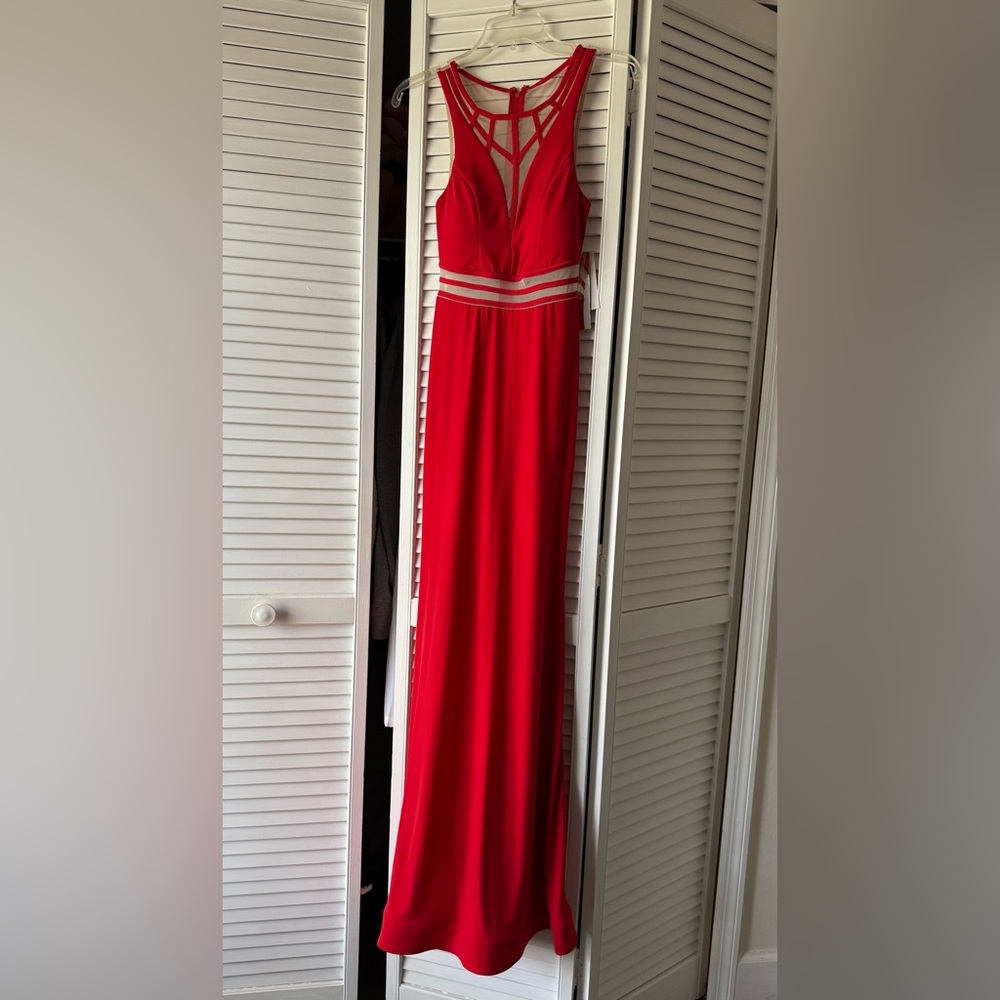 New w/tags, red mermaid style prom dresss